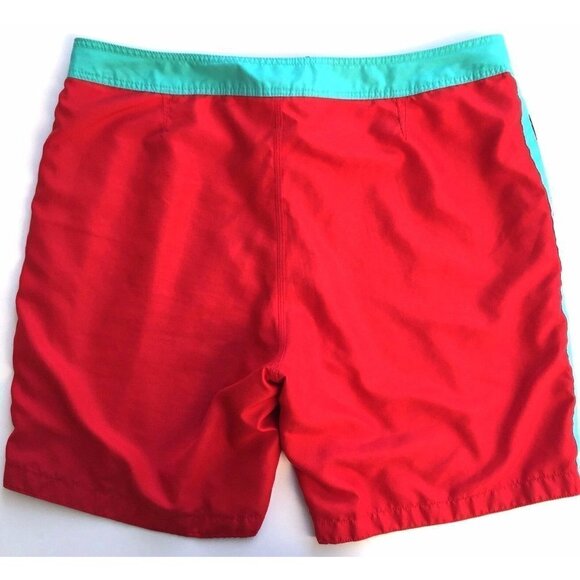 Old Navy Board Shorts Men's size XXL Swim Trunks Bathing Suit Red Aqua - Picture 2 of 5